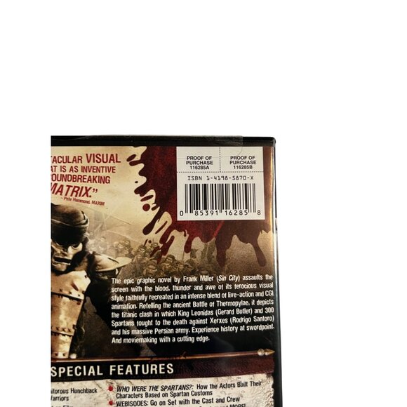 300 2007 DVD 2-Disc Special Edition Action Gerard Butler Lena Headey Pre-Owned - Picture 5 of 5